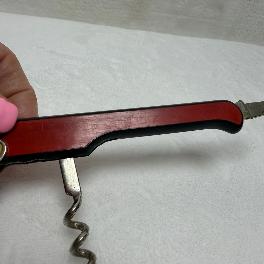 VTG Hoffritz Waiters Corkscrew Wine‎ Bottle Opener Red Multi Tool Made in Italy